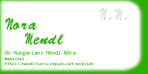 nora mendl business card